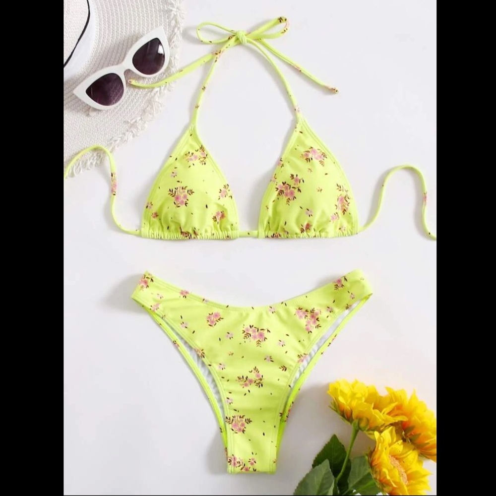 GREEN FLORAL BIKINI SET (XS)